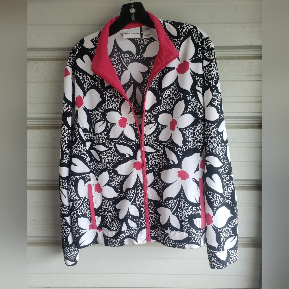 Plus Size 18 2x Alfred Dunner Windbreaker Floral Jacket coat Womens